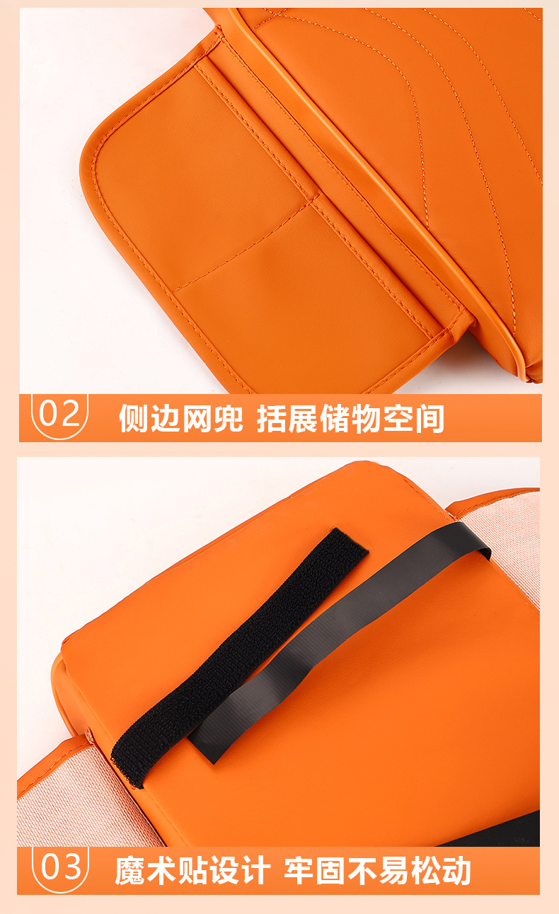 Adjustable height armrest box with cushion, car center console armrest with soft padding, tissue box, and side storage bag