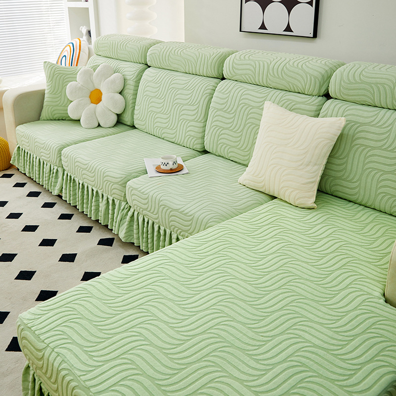 Olas en la falda - menta verde