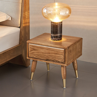 Solid wood nightstand modern Simplicity bedroom Mini bedside cupboard factory Direct selling Northern Europe Ash bedside cupboard