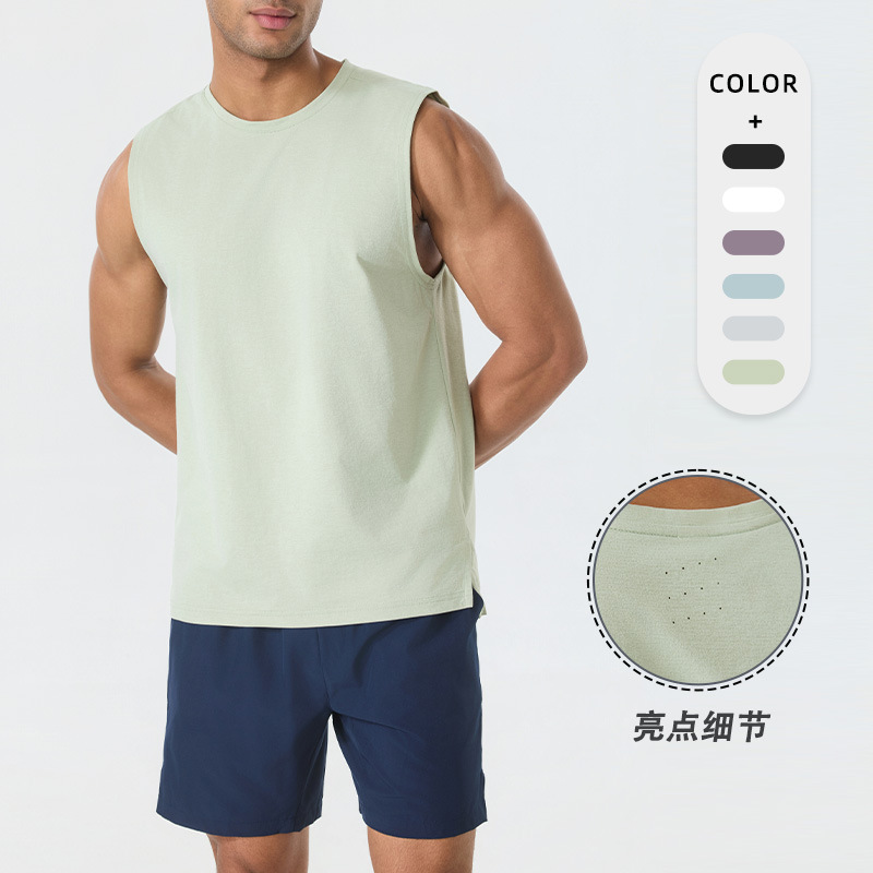 Cross-Border Men's Lightweight Quick-Drying Vest Basketball Sports Style Sweat-Wicking Breathable Comfortable Fitness Running Base Layer Loose Fit