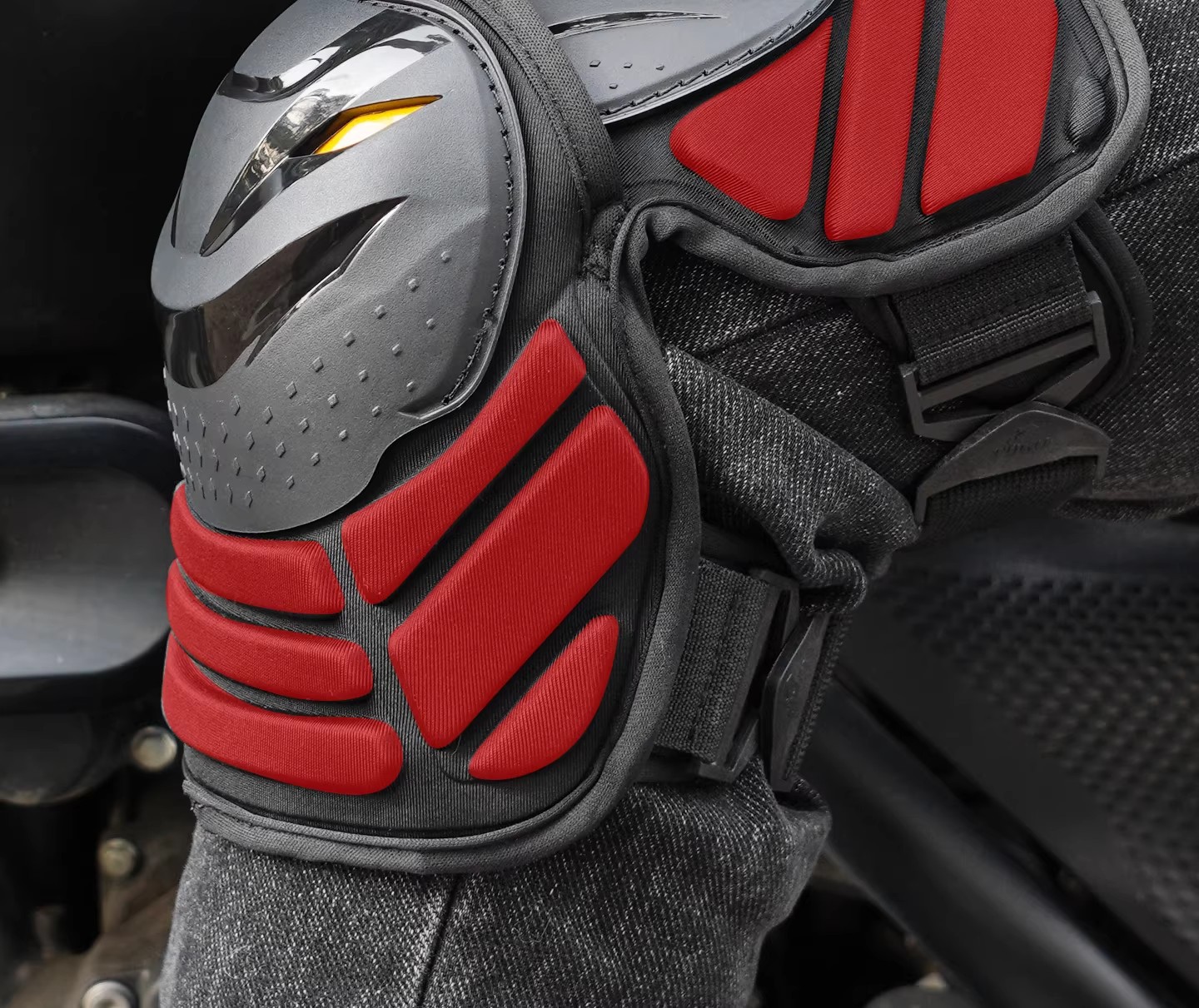 Motorcycle Knee Pads, Motorcycle Riding Protective Gear, Spring Warm Windproof Elbow Pads, Summer Quick-Release Anti-Fall Protection, Universal for All Seasons, Men's