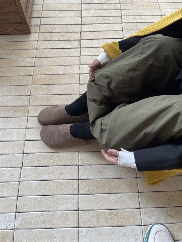 牛皮版！全包勃肯鞋复古磨砂软皮圆头百搭懒人一脚蹬内增高单鞋女|undefined