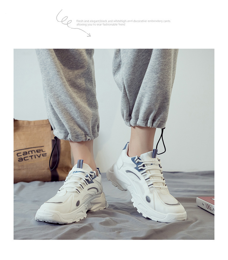 2024 Nouvelles chaussures de sport décontractées respirantes en maille pour hommes, chaussures de course rehaussantes, petites chaussures blanches à la mode pour papa_voghion.com