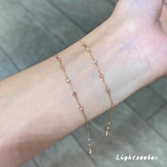 粉色泡泡钻手链女款轻奢小众精致清冷感简约极细闺蜜手饰