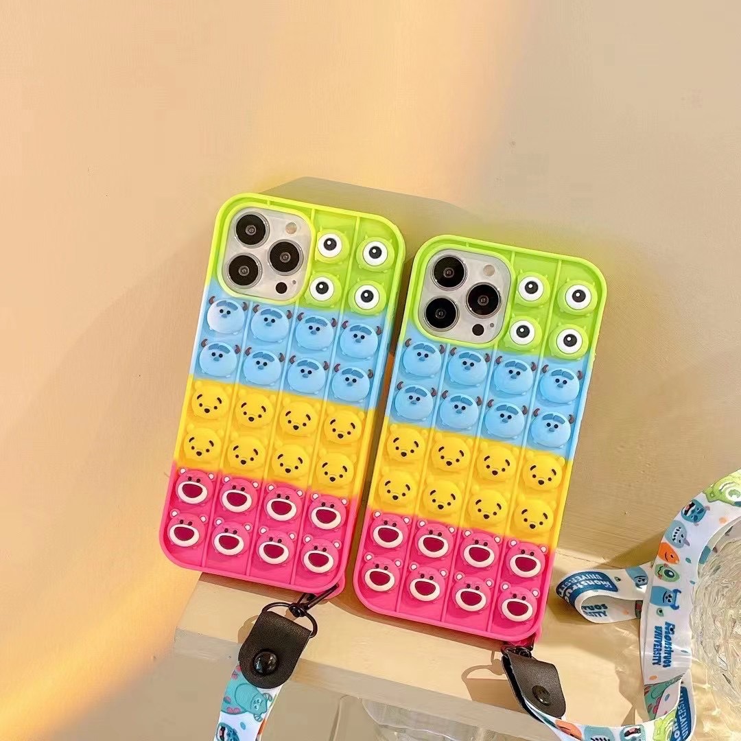 Press pinch music for Apple 11,12,13mini color bear rodent Pioneer Press silicone phone case