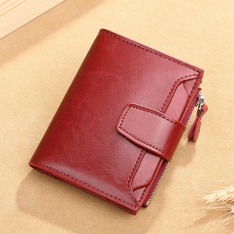 Amazon Explosions Women's Short Genuine Leather Multi-Card Coin Purse Wallet Fashion Korean Style Simple Wholesale Women's Wallet