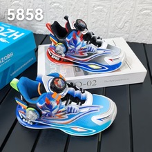 杭州七波辉2025春秋男孩亮灯百搭皮面运动鞋儿童休闲跑步鞋子5858