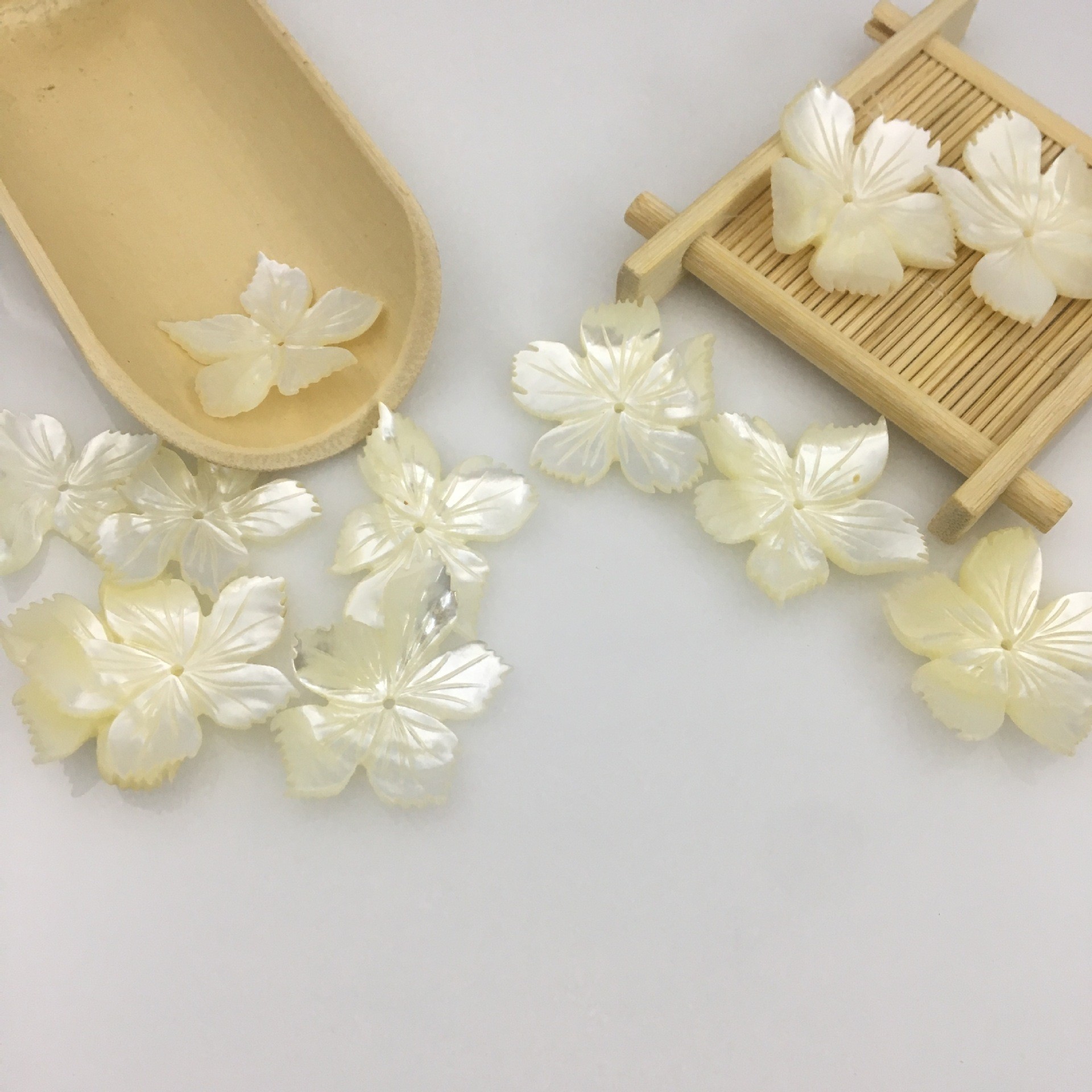 White fashionable earrings handmade
