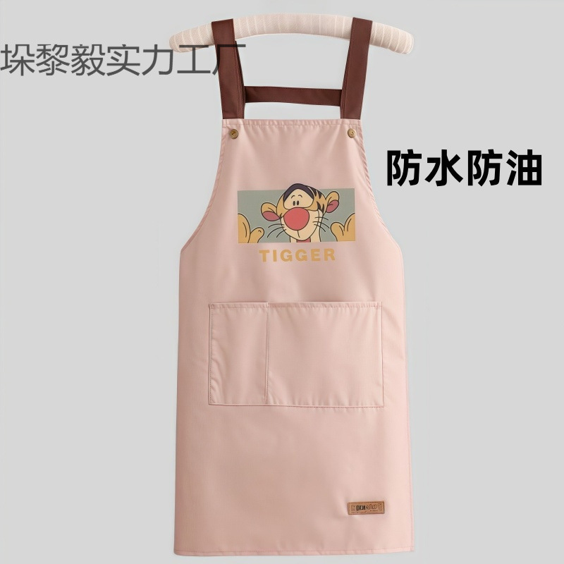ビニグマのエプロン防水家庭用キッチン調理油防止ファッションウエスト作業服専用印字食|undefined