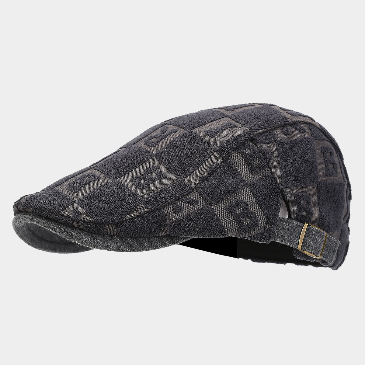 Moda europea y americana retro letras hacia adelante sombrero hombre literatura y arte casual Boina inglesa pareja herramienta de bisel corto sombrero de lengua de pato