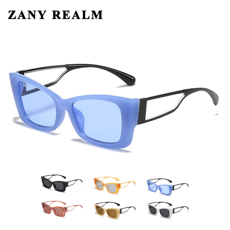 Nuevo Xiaoxiang retro CAT EYE sunglasses cross-border contraste color hueco leche té online emisión en vivo gafas de sol fabricante