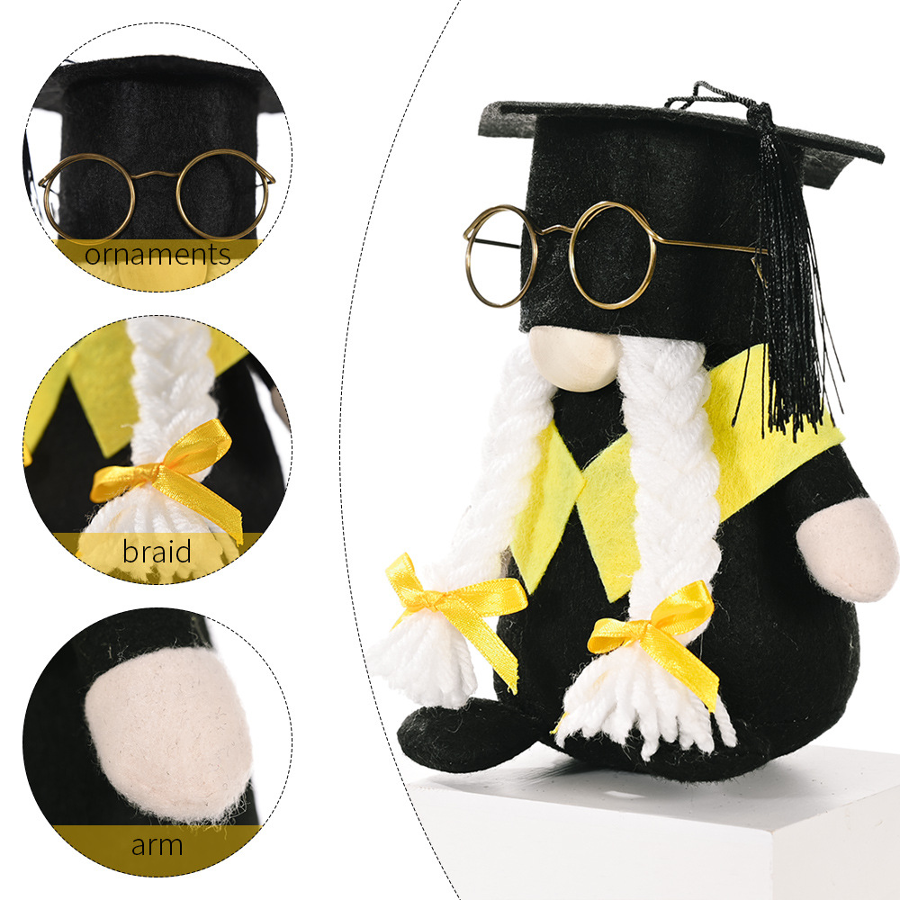 Nuevo transfronterizo negro sombrero de soltero gafas de graduación sin rostro Rudolf muñeca juguete decorativo