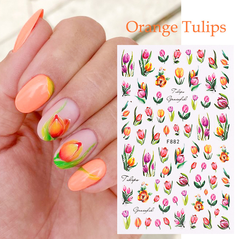 2022 Cross-border New Nail Art Stickers Summer Fruit Flowers Colorful Series Strawberry Cherry Tulip Backed Adhesive Stickers 2022 Cross-border New Nail Art Stickers Summer Fruit Flowers Colorful Series Strawberry Cherry Tulip Backed Adhesive Stickers