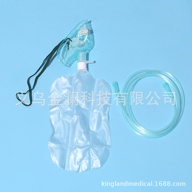储氧袋氧气面罩 一次性使不可回流不可重吸氧气面袋款 输氧面罩