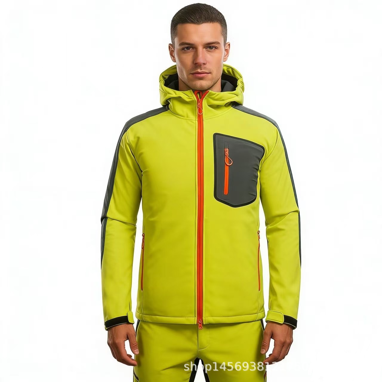 Light Edition Men's Outdoor Mountaineering Clothing Casual Sports Rush Clothing Composite Velvet Soft Shell Jacket Coat Windbreaker