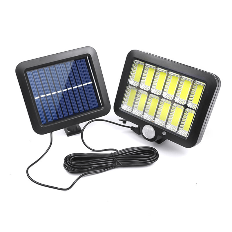 56led lámpara de pared de inducción impermeable tipo sp solar 100COB separado cuerpo humano sensor lámpara de jardín lámpara de garaje