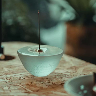 ♔ Japanese Arakawa Shouya's Handmade Glass Incense Holder, Glass Incense Stand, Zen Tea Ceremony Tea Set Accessories, Incense Stand Ornament