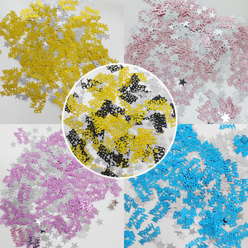 Amazon birthday confetti happy birthday English star confetti birthday party desktop decoration