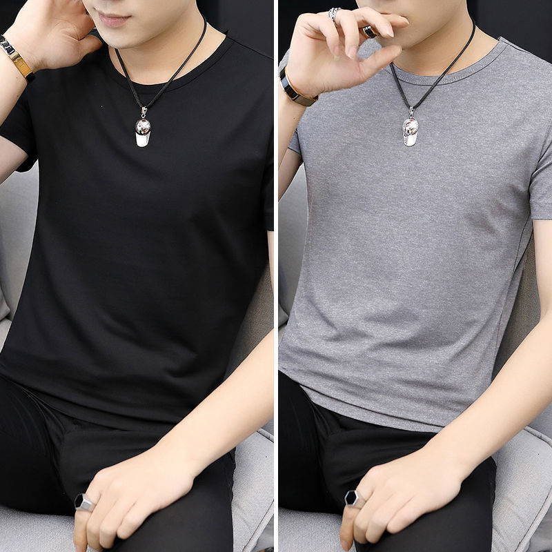 2件】モーダル男性アイス半袖tシャツ夏ファッション男性服ビッグサイズ氷感速乾上服男|undefined