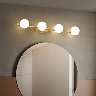 Scandinavian Bathroom Bathroom Cabinet Mirror Headlight Simple Bathroom Corridor Aisle Modern All-Copper Led Mirror Cabinet Wall Lamp