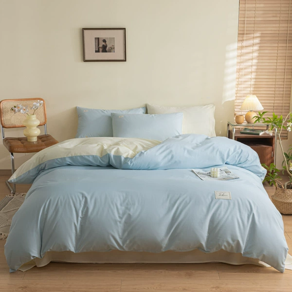 Sky blue apricot yellow