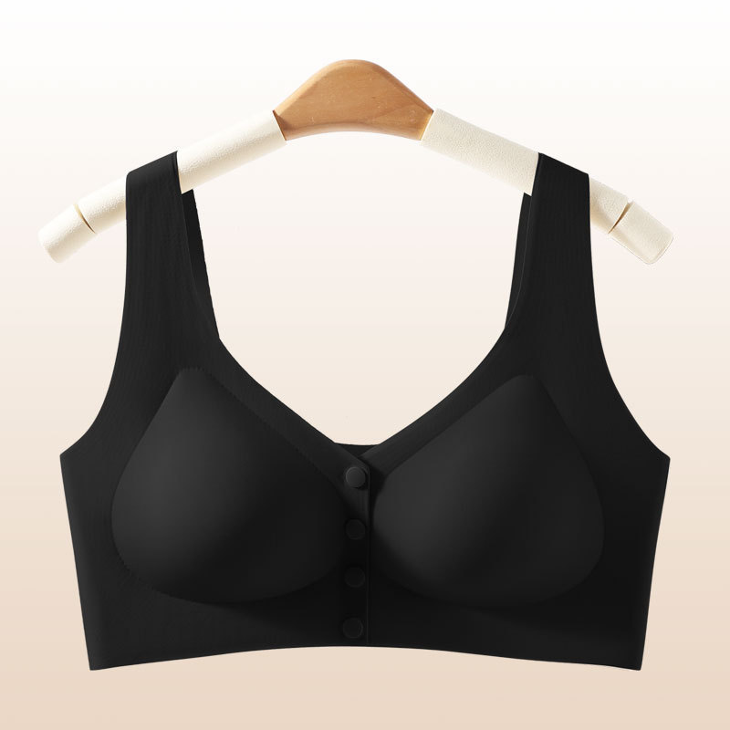 前开扣中老年文胸女士无痕舒适无钢圈聚拢收副乳防下垂妈妈内衣|undefined