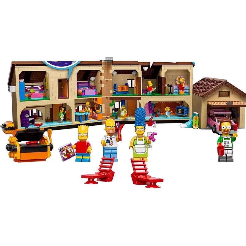 Габаритно совместимая с границей LEGO 71006 домик магазина Simpsons, набор строительных блоков
