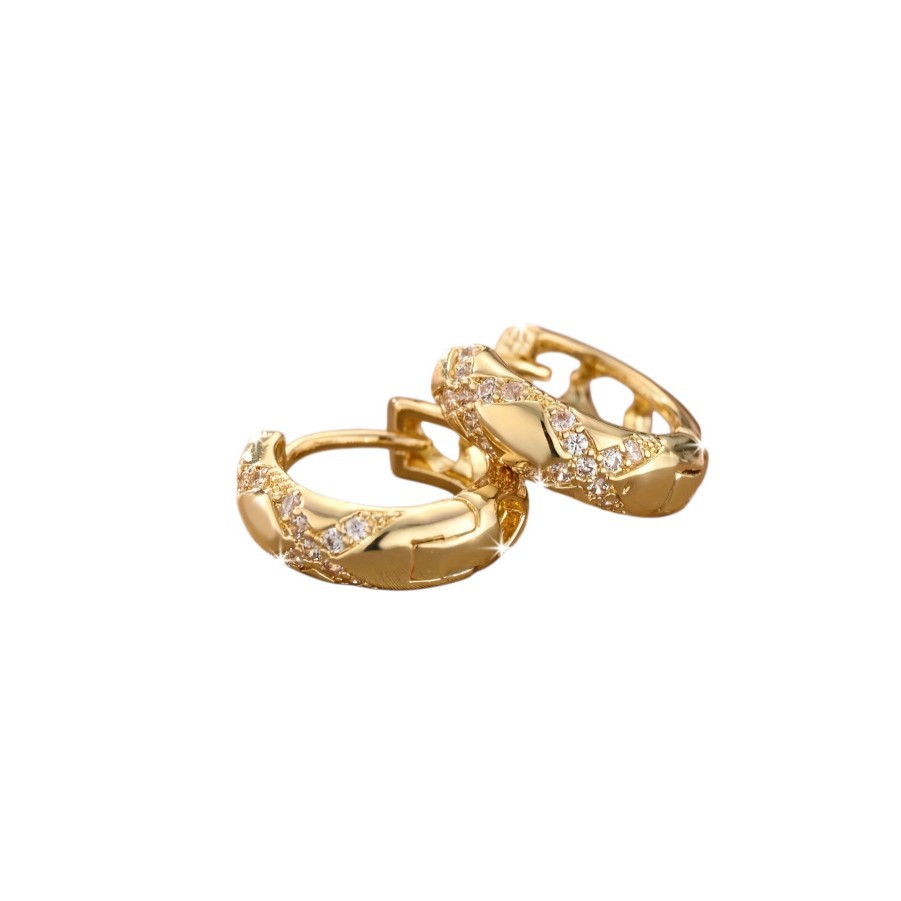 Nuevo micropartón de piedra cruzada en forma de flores, simple aretes de orejas compactos y exquisitos de alta calidad, adornos de orejas versátiles image 6
