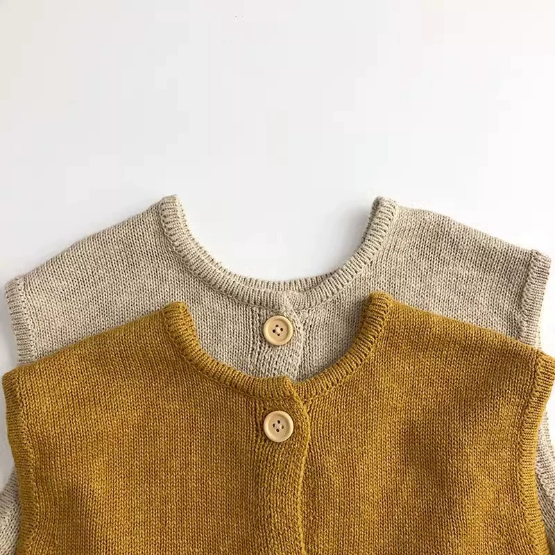 Children's autumn vest for men and women, sweater, knitted cardigan, children's clothing, western style, Korean style, 3 years
