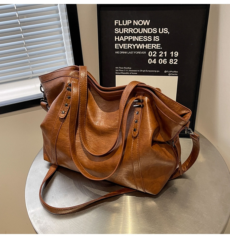 Cross-border large-capacity tote bag for women 2024 New style fashionable single-shoulder bag, retro simple casual crossbody bag for women undefined