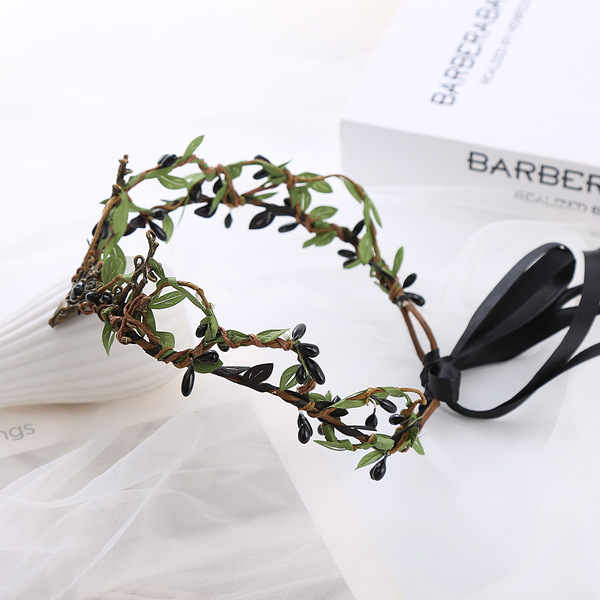 Crown Mori's leaves hair hoop Flower ring bride bridesmaid head…