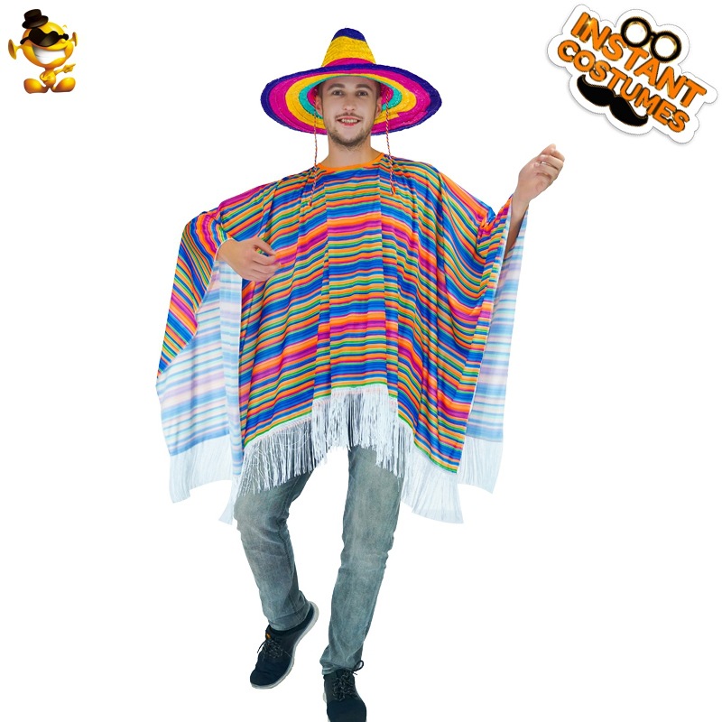 Halloween de los hombres y las mujeres mismo mexicano mantón mexicano adulto Cosplay traje partido
