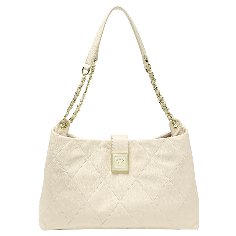 Hong Kong Echtleder-Kettentasche für Damen mit großem Fassungsvermögen für den Pendlerverkehr im Herbst/Winter 2024, neuer Trend mit einer Schulter_voghion.com