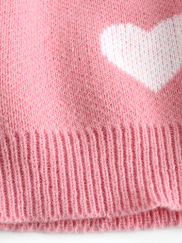 European and American origin sweaters, women's long-sleeved cardigan, Valentine's Day love pattern sweater