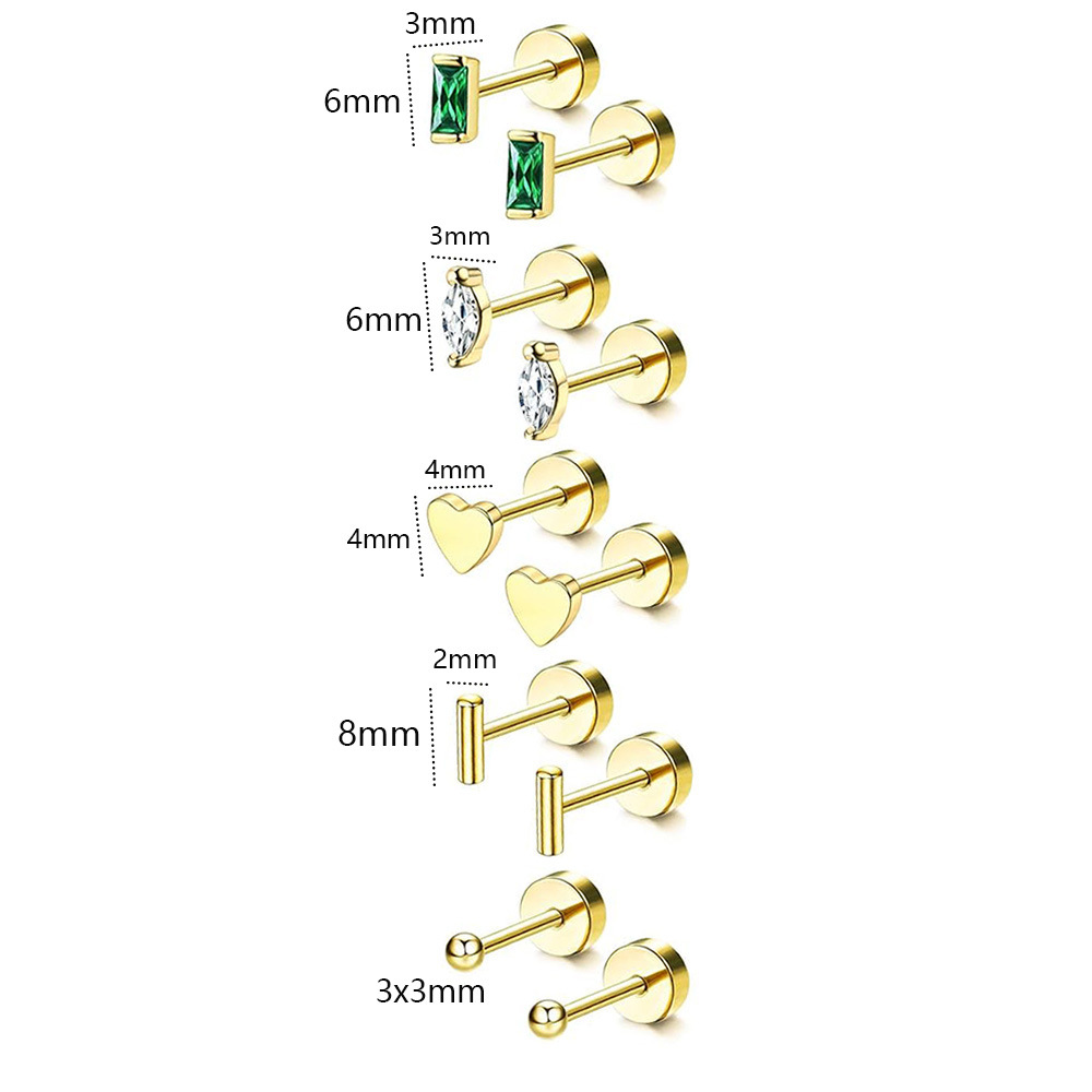Pointed titanium steel lip stud product view