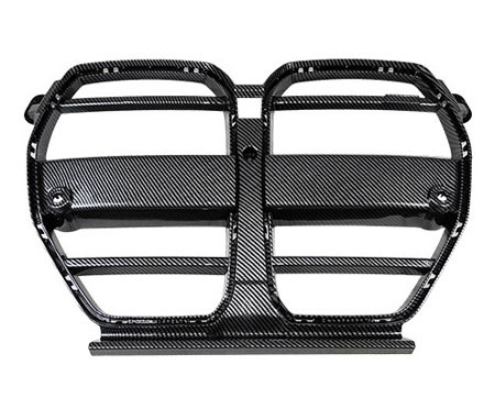 Suitable for 20-24 Bmw M3 M4 G80 G82 Cs Bright Black Grille Replacement Bright Black Carbon Pattern Front Grille