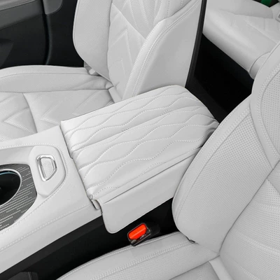 Suitable for polar krypton 001 armrest box pad to increase the height of the central box storage pad leather interior modification mobile phone storage (Armrest box pad) - jixuan-001-white