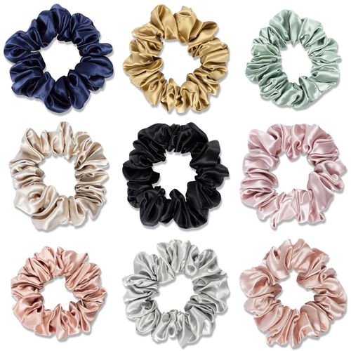 women girls hair loop hair scrunchies Mulberry silk hair rope Scrunchies intestine loop slippery flower