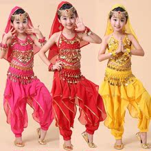儿童印度舞演出服少儿新疆舞表演服女童民族舞肚皮舞练习服套装08