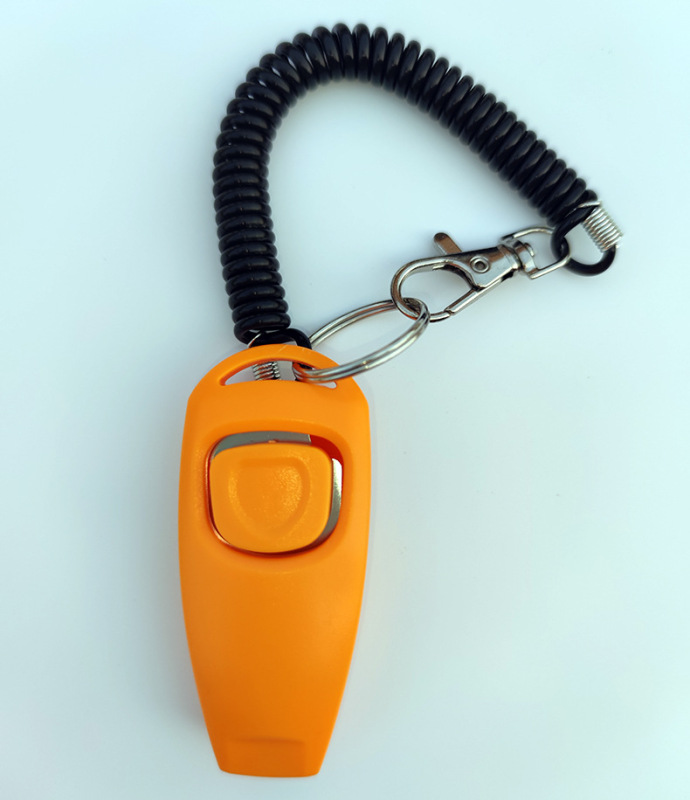 ペットクリッカートレーナー犬トレーナー犬トレーニングホイッスル + クリッカーホイッスルツーインワン黒ロングブレスレットストラップ付き|undefined