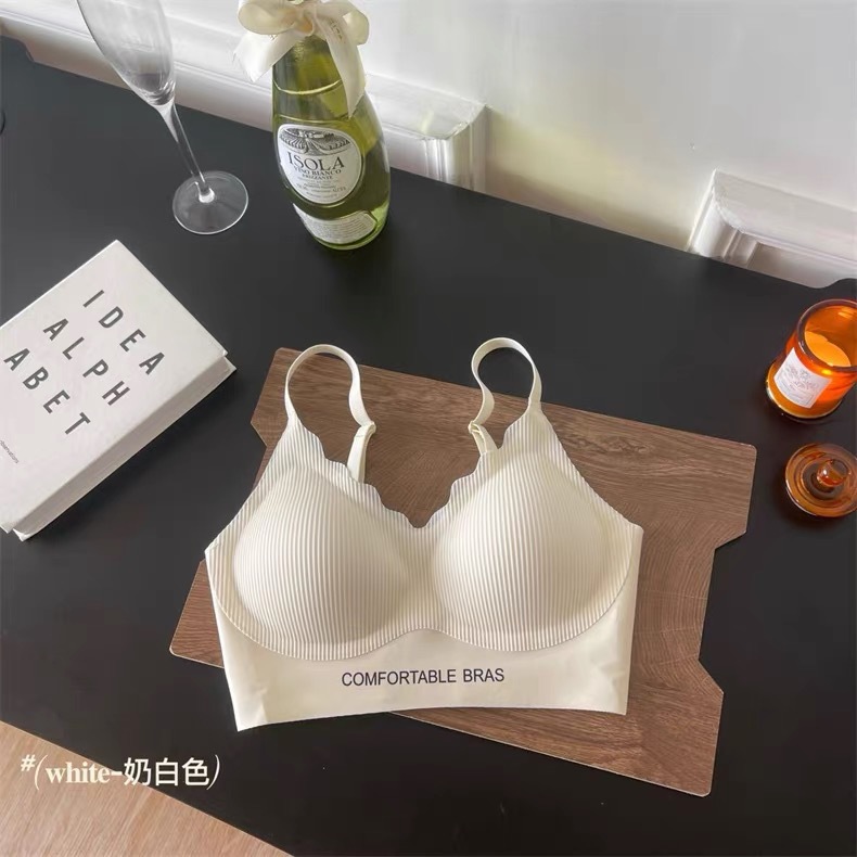 Ropa interior deportiva, chaleco para mujer, estilo de una pieza, espalda delgada sin costuras, sin anillo de acero, sujetador de texto anti-caída