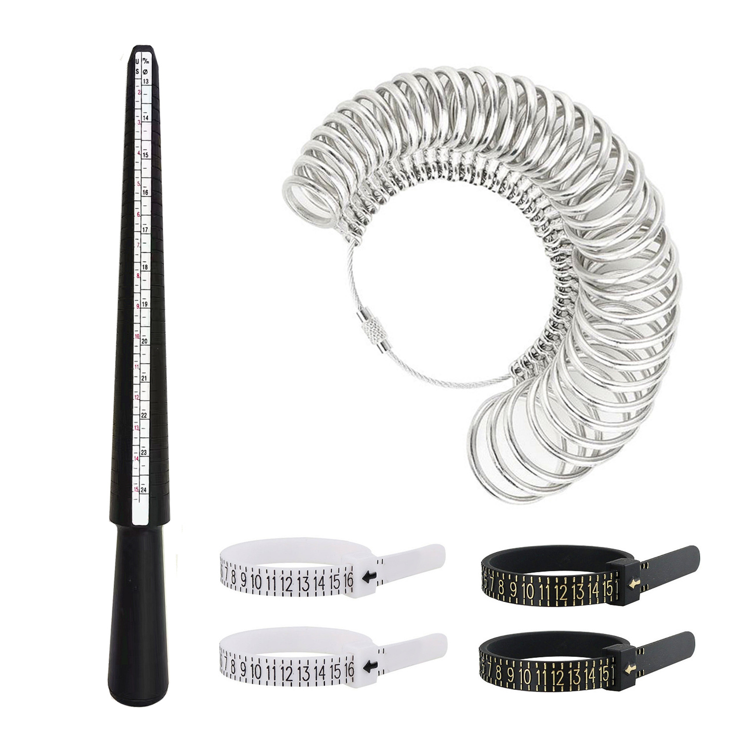 US 미도 링 스틱 + 0-13 합금 링 + 미도 흑백 소프트 자 각 2개 [6개 세트]