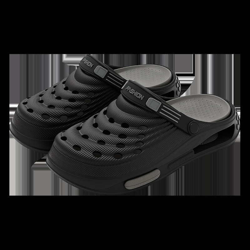 Geperforeerde herensandalen voor strand en thuisgebruik, multifunctioneel, hoogwaardige casual slippers met dikke antislipzool en gesloten neus voor buiten._voghion.com