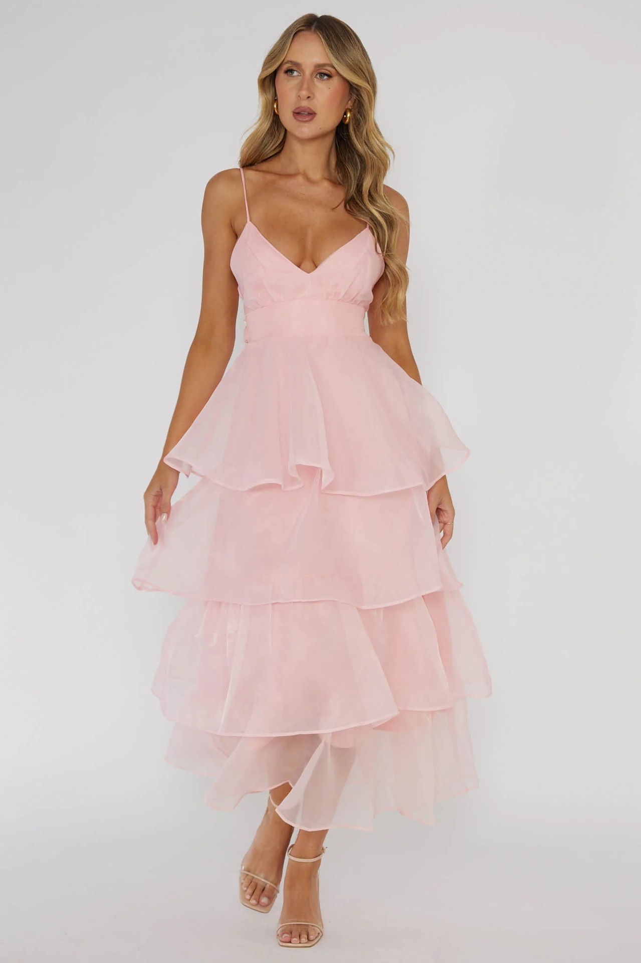 Women's Clothing Organza Deep V Backless Suspender Dress Casual Holiday Fairy Dress_voghion.com