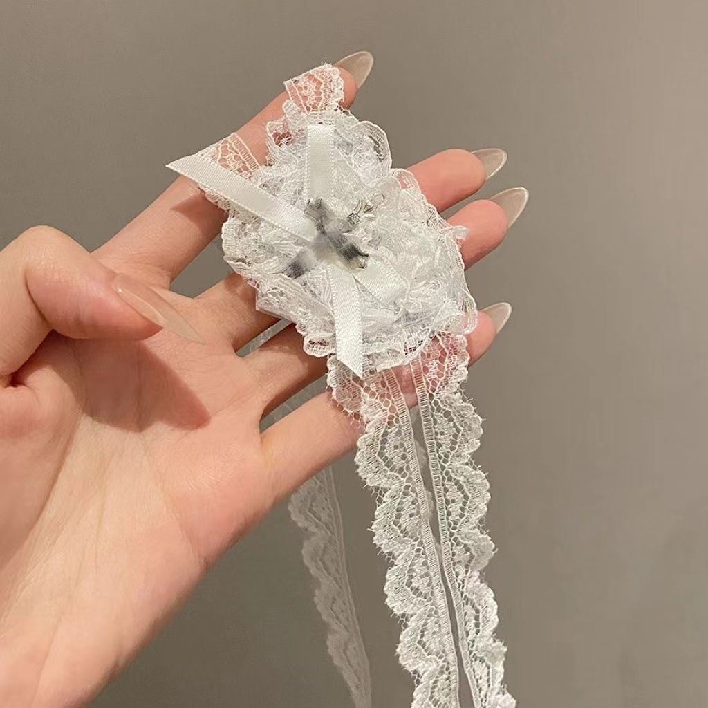 Sewn Nun Halloween Lace Cross Eye Mask for Women, Dark Gothic Style Bowknot Heart Mask Accessory