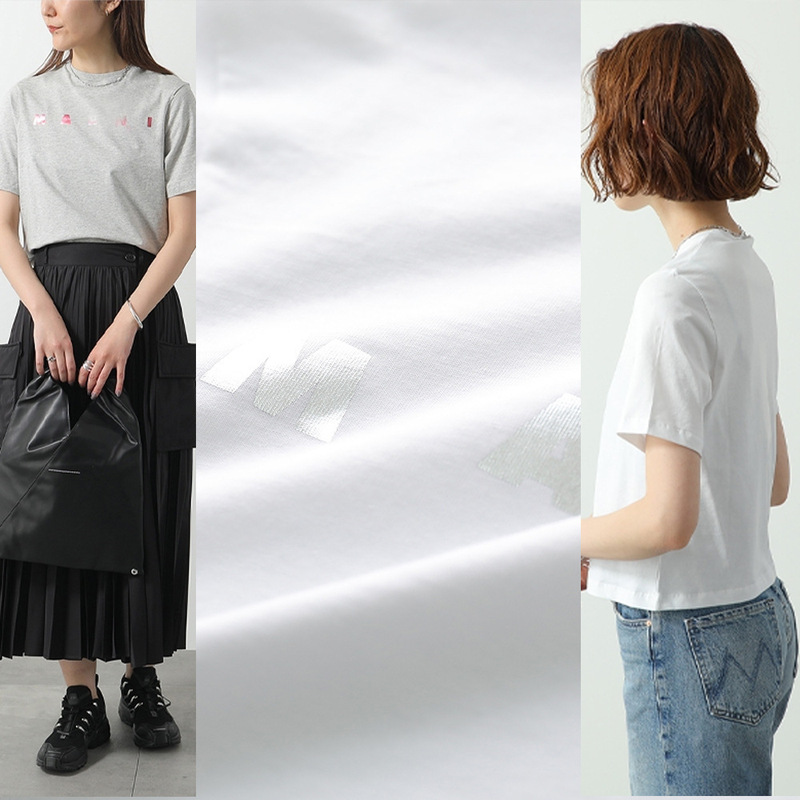New foreign trade Japanese and Korean T-shirt with large Mar logo, rose gold and silver foil print design, unisex T-shirt New foreign trade Japanese and Korean T-shirt with large Mar logo, rose gold and silver foil print design, unisex T-shirt