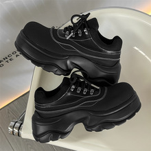 户外机能风厚底老爹鞋ins潮男磨砂大头鞋增高7CM运动德比鞋7329