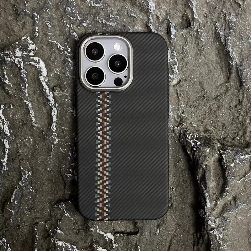 IPhone16コースのケブラー炭素繊維磁気吸引携帯ケースアップル15promax転倒防止保護カバーを適用|undefined