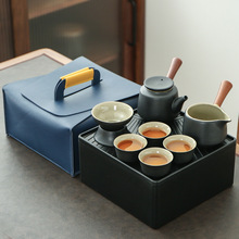 日式粗陶便携旅行茶具套装功夫茶具整套茶壶茶杯陶瓷茶具可logo