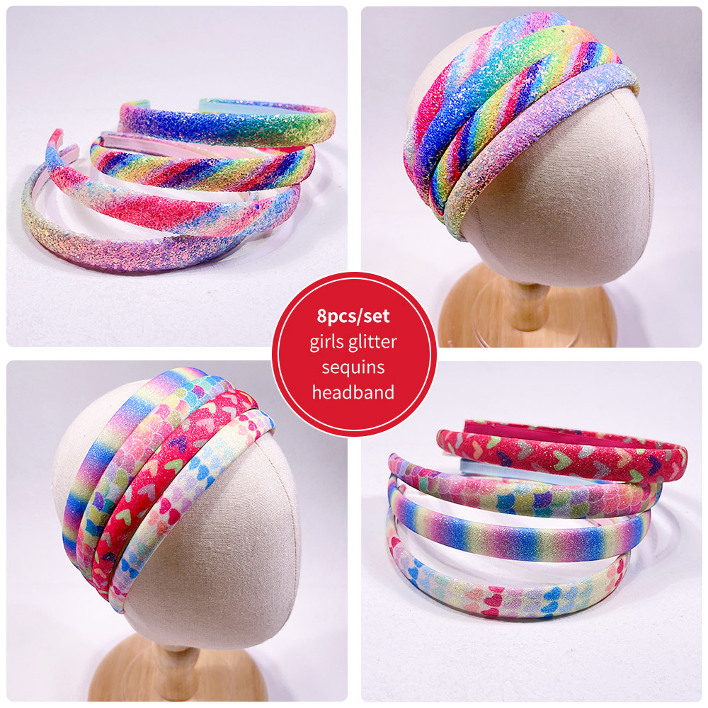 Sweet Rainbow Heart Shape Cloth Hair Band display picture 3